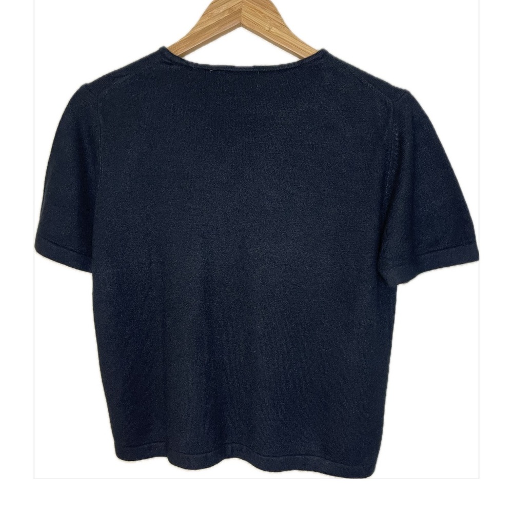 Vintage Kerri & Kelsey Black Short Sleeve Sweater Soft Acrylic Women’s Size L - Picture 3 of 6
